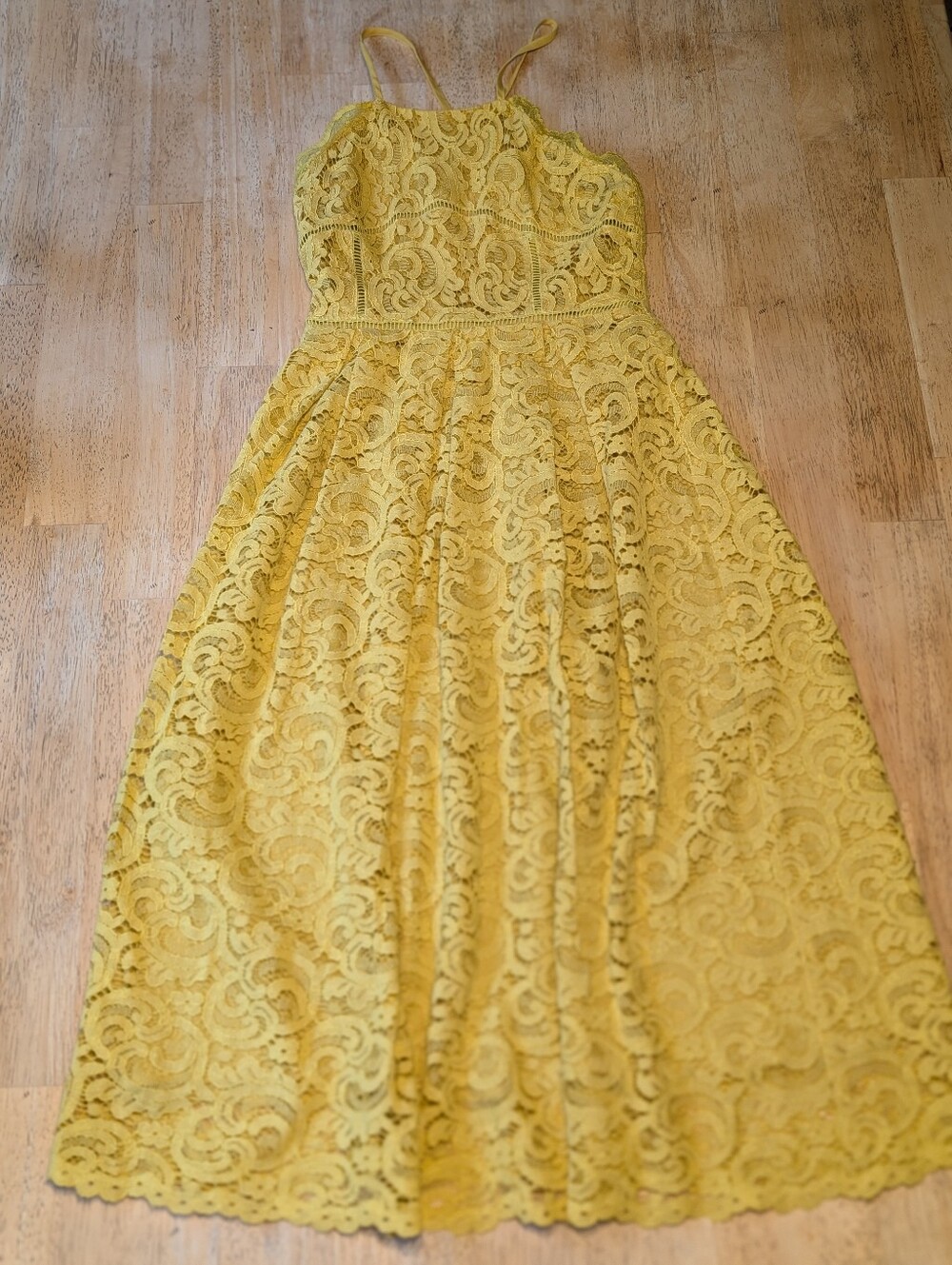 J.O.A. Yellow Lace Trim Slip Dress Size XS